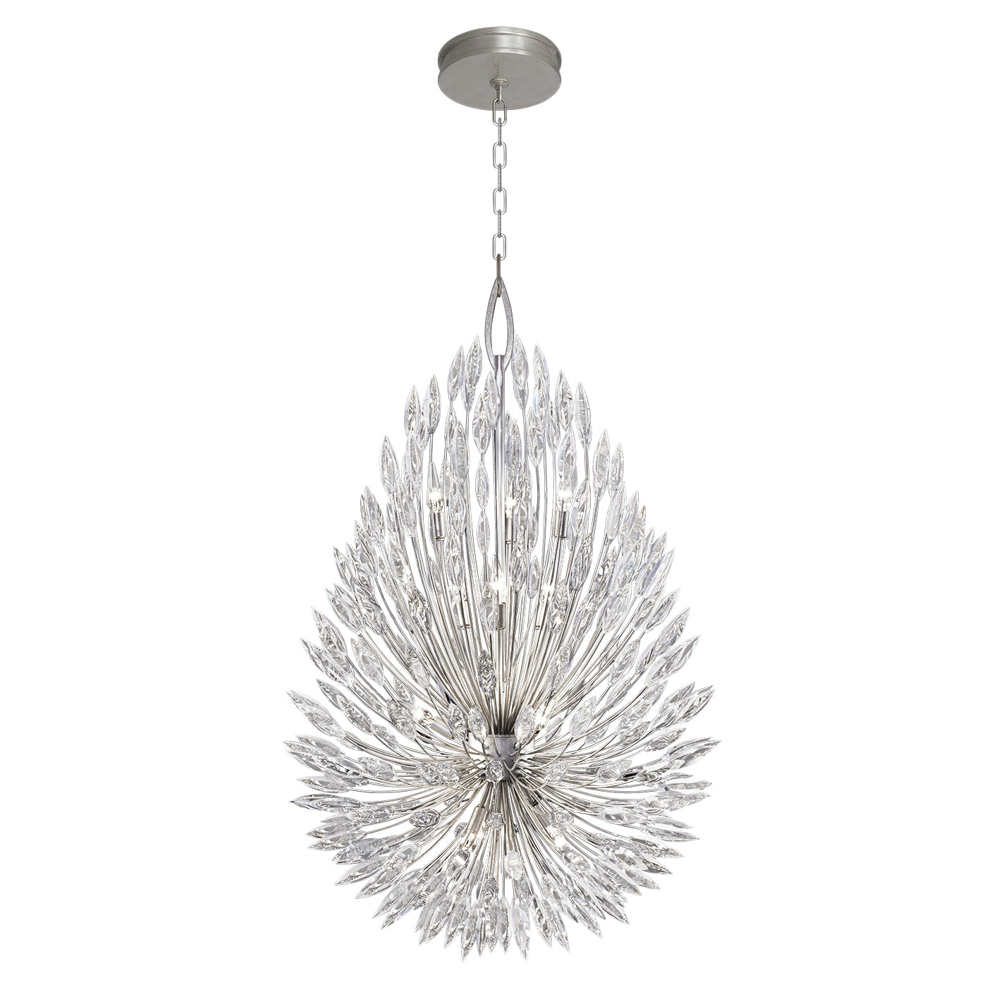 Fine Art Handcrafted Lighting - 883940ST - 12 Light Pendant - Lily Buds - Silver