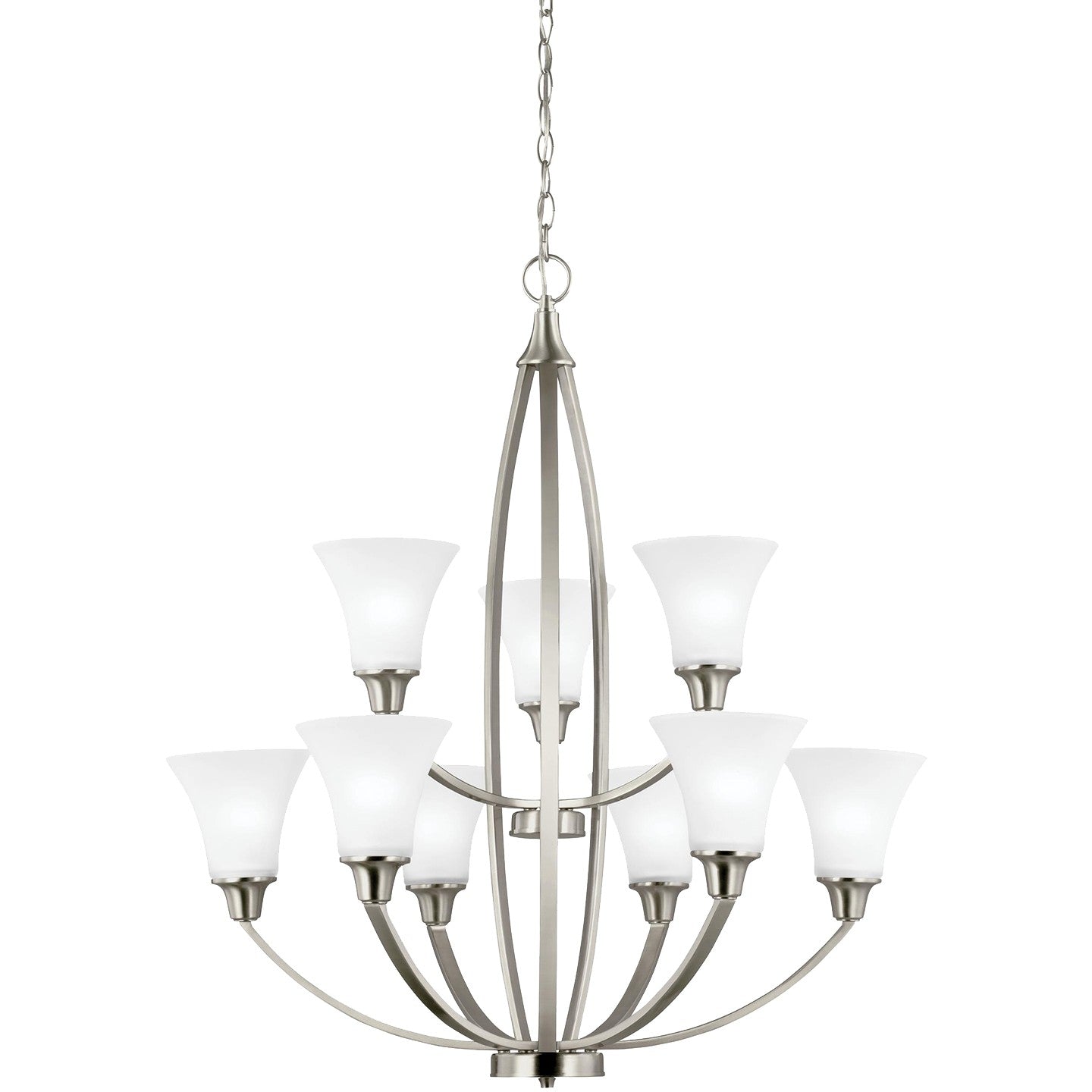 Generation Lighting - 3113209EN3-962 - Nine Light Chandelier - Metcalf - Brushed Nickel