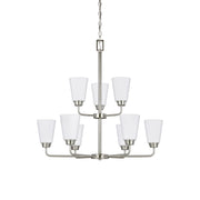 Generation Lighting - 3115209EN3-962 - Nine Light Chandelier - Kerrville - Brushed Nickel