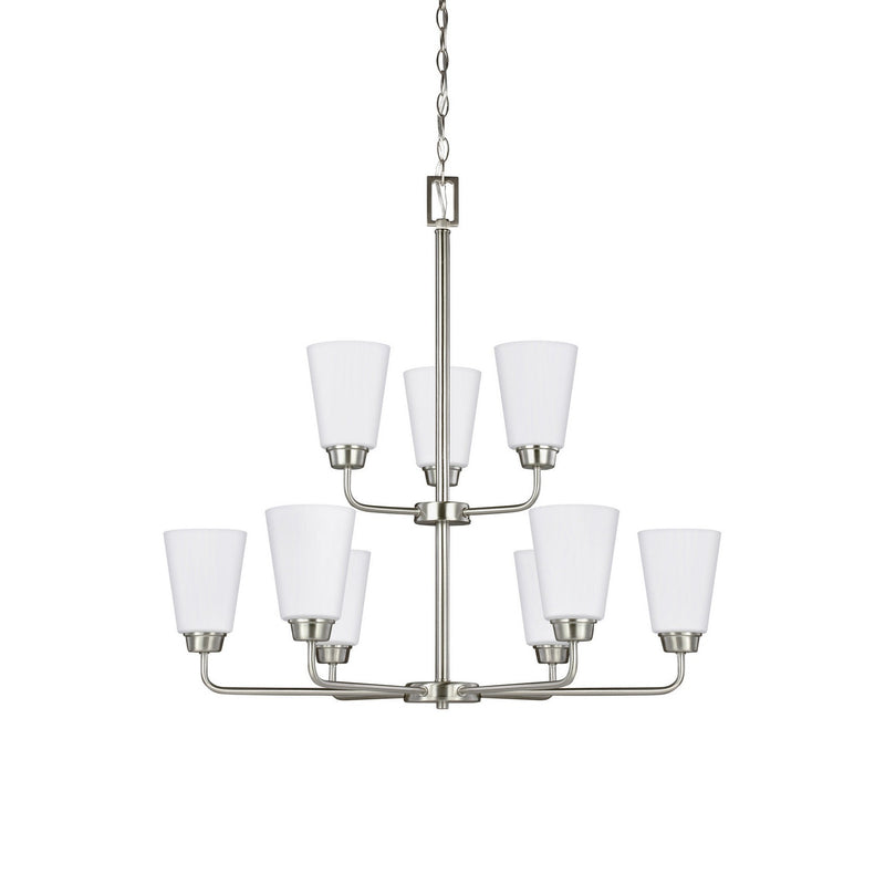 Generation Lighting - 3115209EN3-962 - Nine Light Chandelier - Kerrville - Brushed Nickel