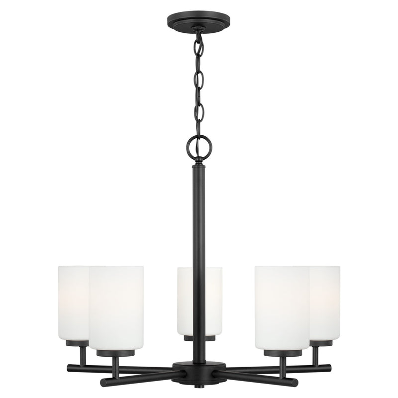 Generation Lighting - 31161EN3-112 - Five Light Chandelier - Oslo - Midnight Black