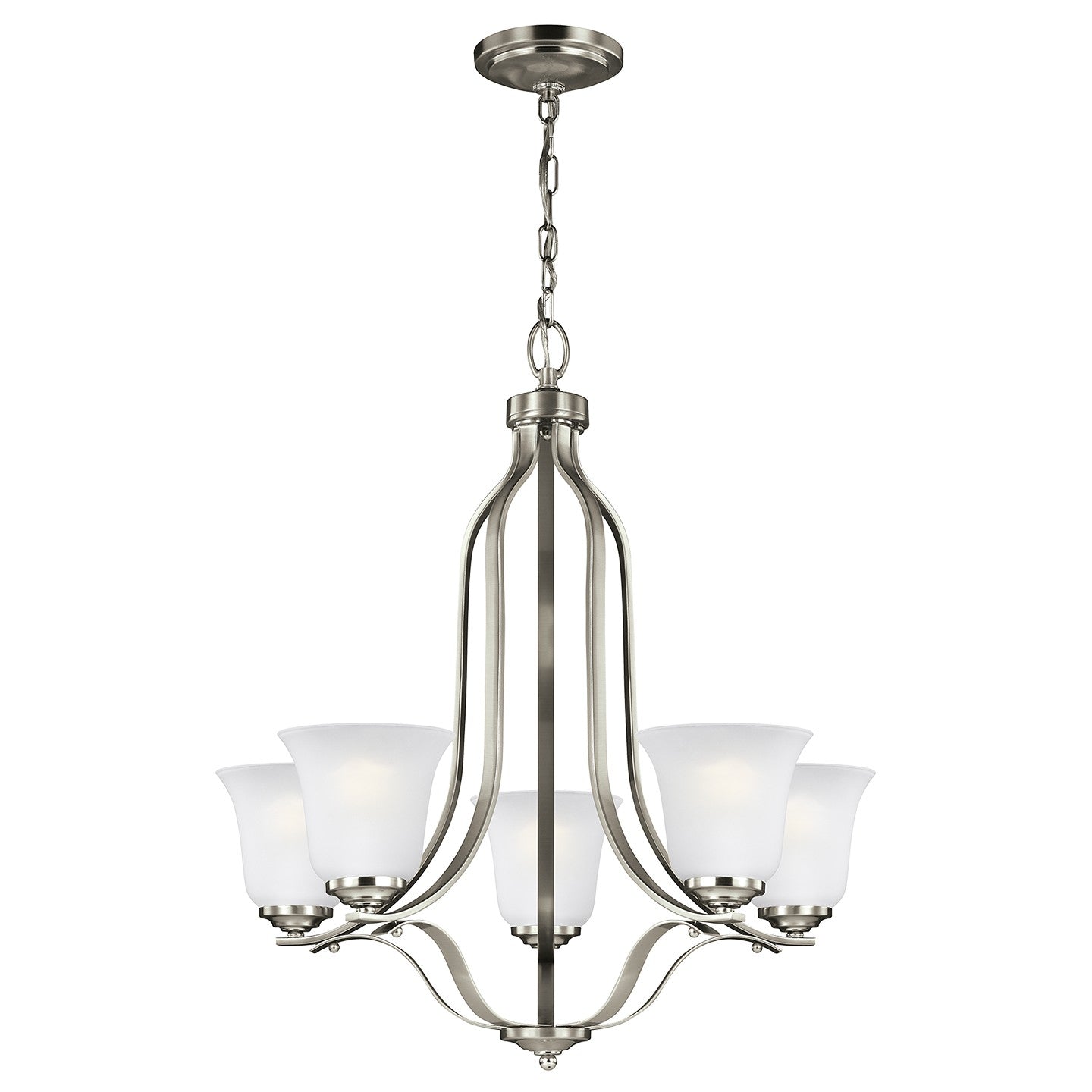 Generation Lighting - 3139005-962 - Five Light Chandelier - Emmons - Brushed Nickel
