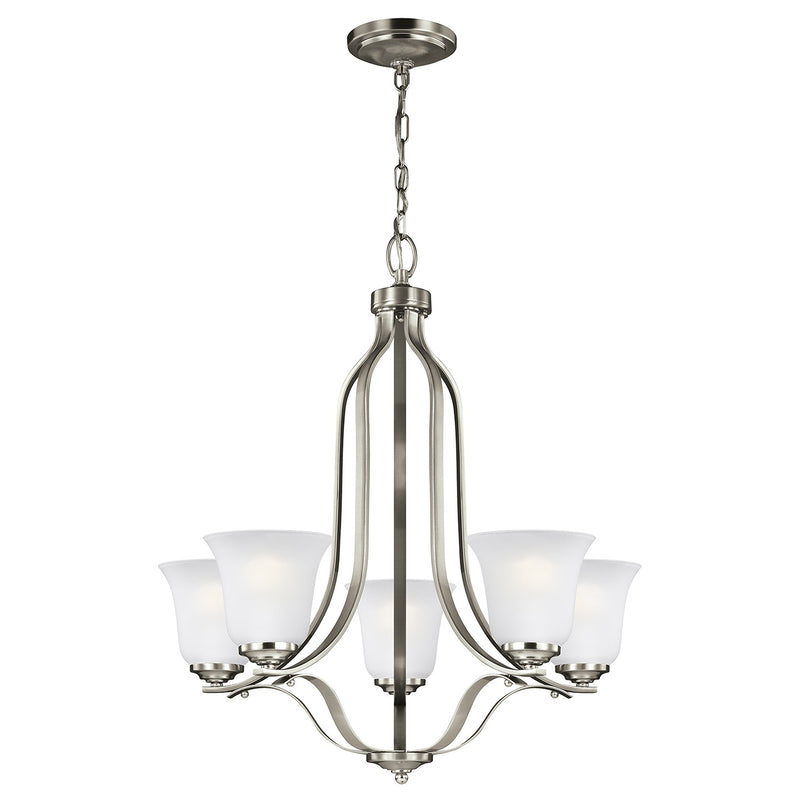 Generation Lighting - 3139005-962 - Five Light Chandelier - Emmons - Brushed Nickel
