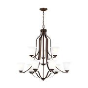 Generation Lighting - 3139009-710 - Nine Light Chandelier - Emmons - Bronze