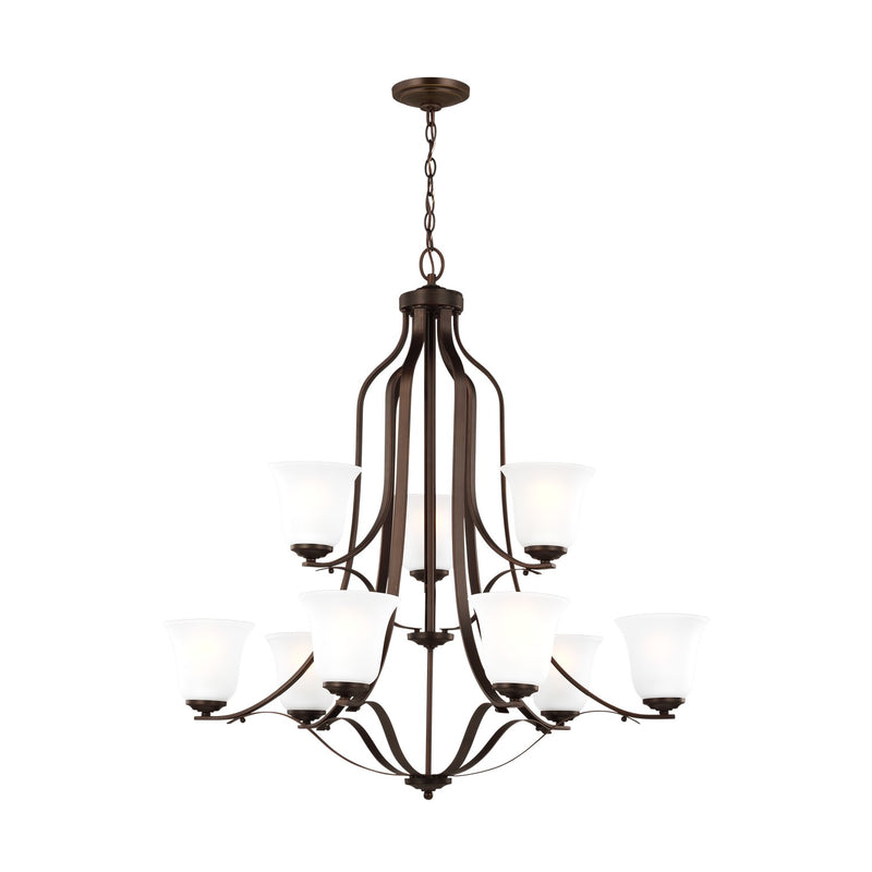 Generation Lighting - 3139009-710 - Nine Light Chandelier - Emmons - Bronze