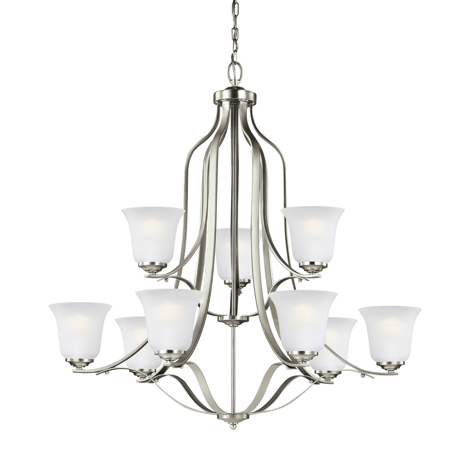 Generation Lighting - 3139009-962 - Nine Light Chandelier - Emmons - Brushed Nickel