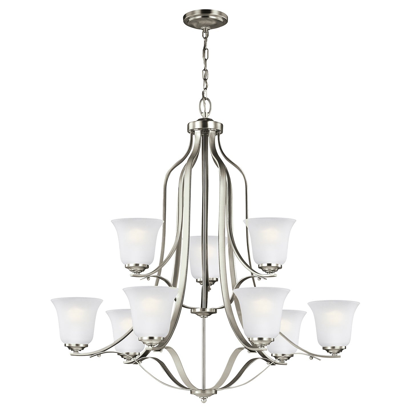 Generation Lighting - 3139009-962 - Nine Light Chandelier - Emmons - Brushed Nickel