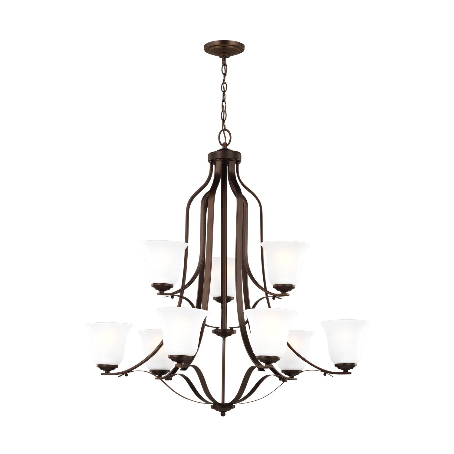 Generation Lighting - 3139009EN3-710 - Nine Light Chandelier - Emmons - Bronze