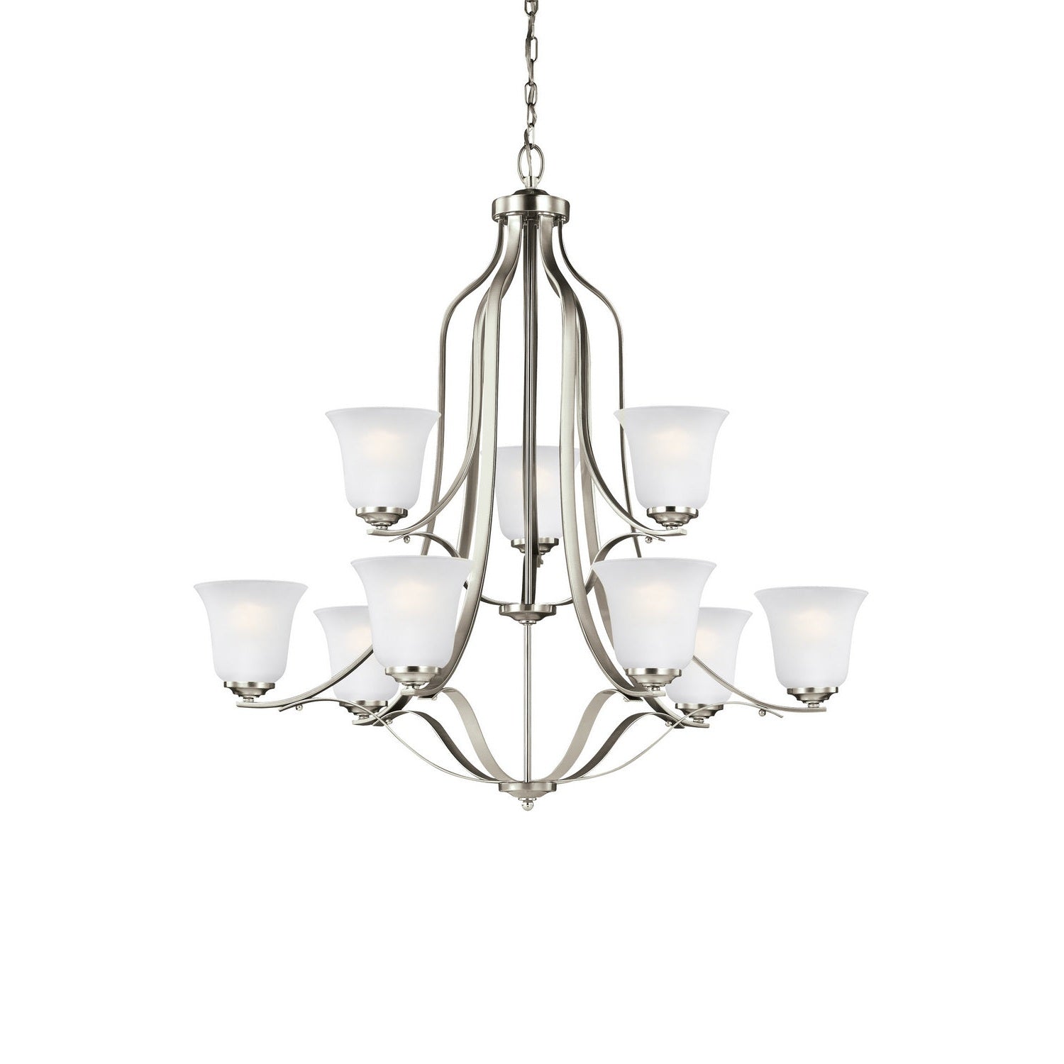 Generation Lighting - 3139009EN3-962 - Nine Light Chandelier - Emmons - Brushed Nickel