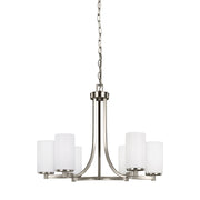 Generation Lighting - 3139106-962 - Six Light Chandelier - Hettinger - Brushed Nickel