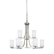 Generation Lighting - 3139109-962 - Nine Light Chandelier - Hettinger - Brushed Nickel