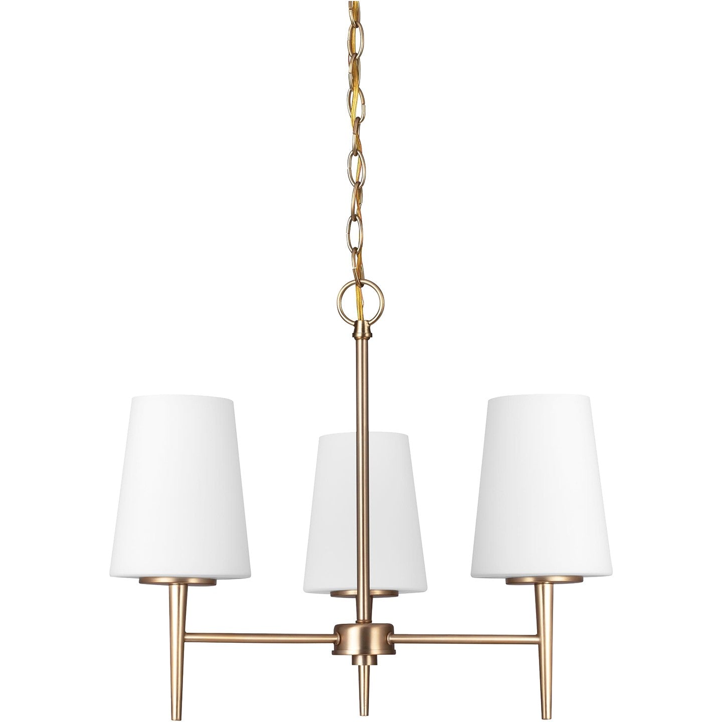 Generation Lighting - 3140403EN3-848 - Three Light Chandelier - Driscoll - Satin Brass