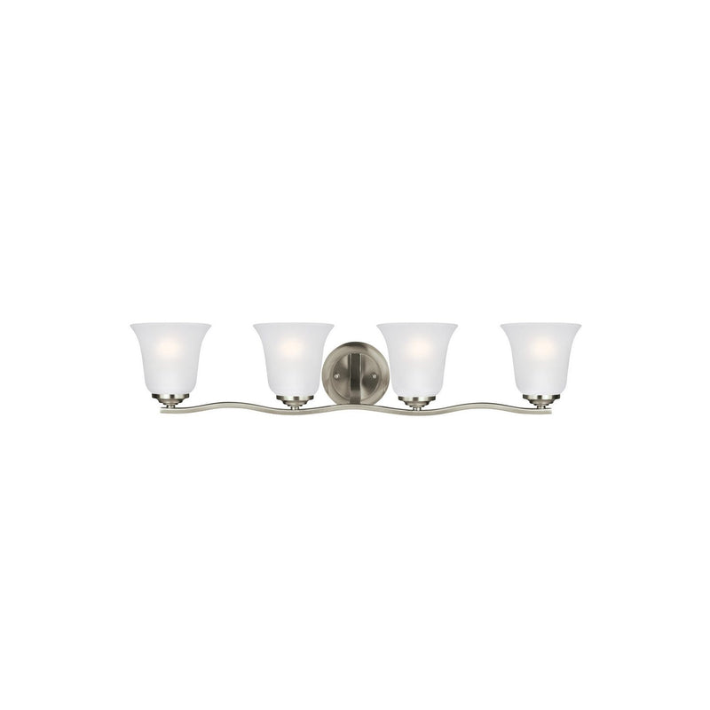 Generation Lighting - 4439004EN3-962 - Four Light Wall / Bath - Emmons - Brushed Nickel