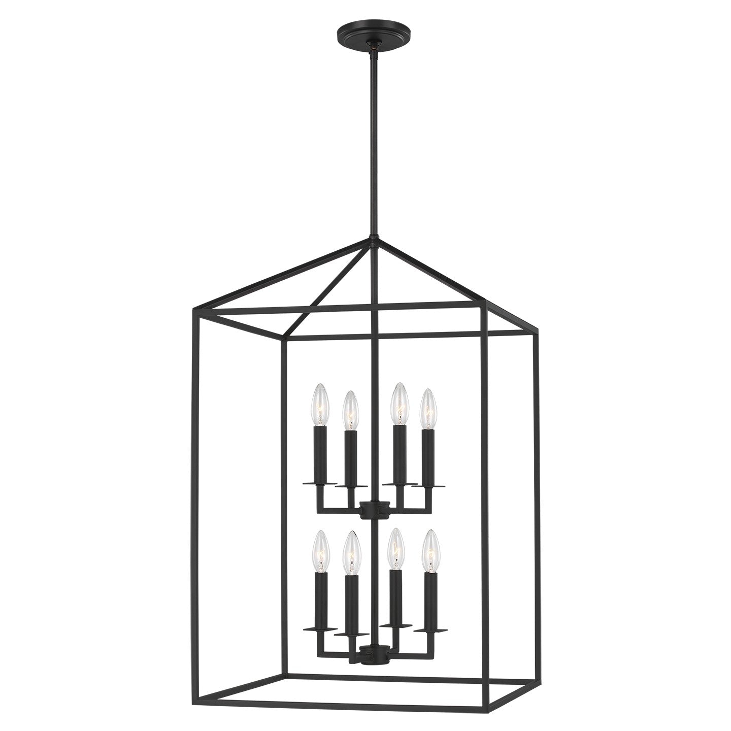 Generation Lighting - 5115008EN-112 - Eight Light Hall / Foyer - Perryton - Midnight Black