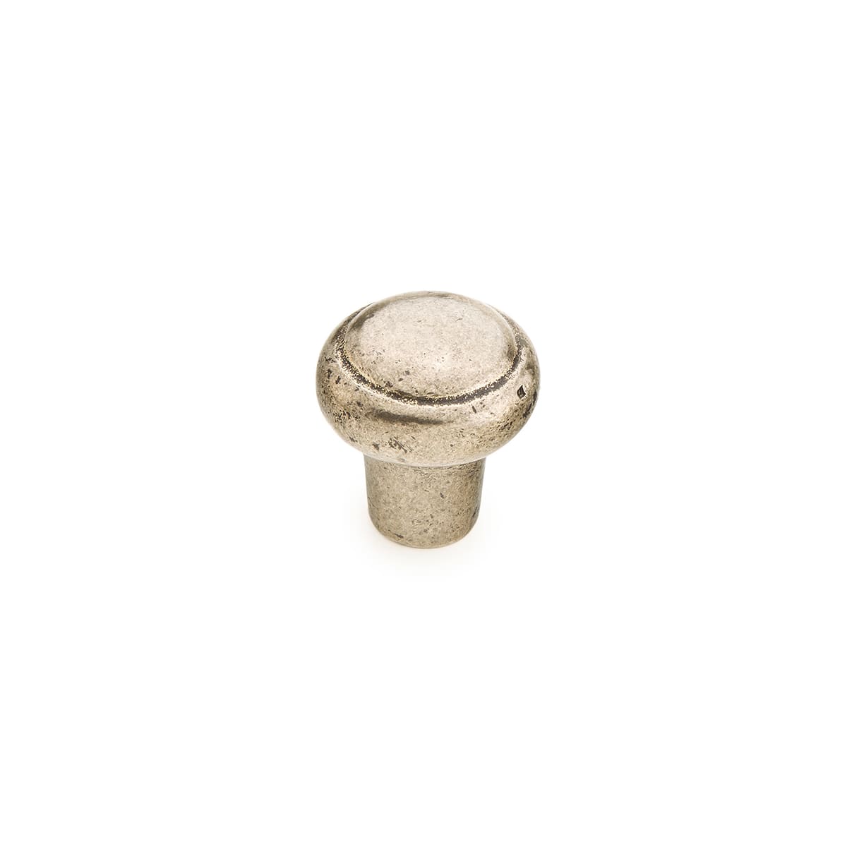 Schaub and Company - 781-IN - Mountain 1-3/8" Rustic Ridged Mushroom Solid Bronze Cabinet Knob - Made in Italy in Italian Nickel