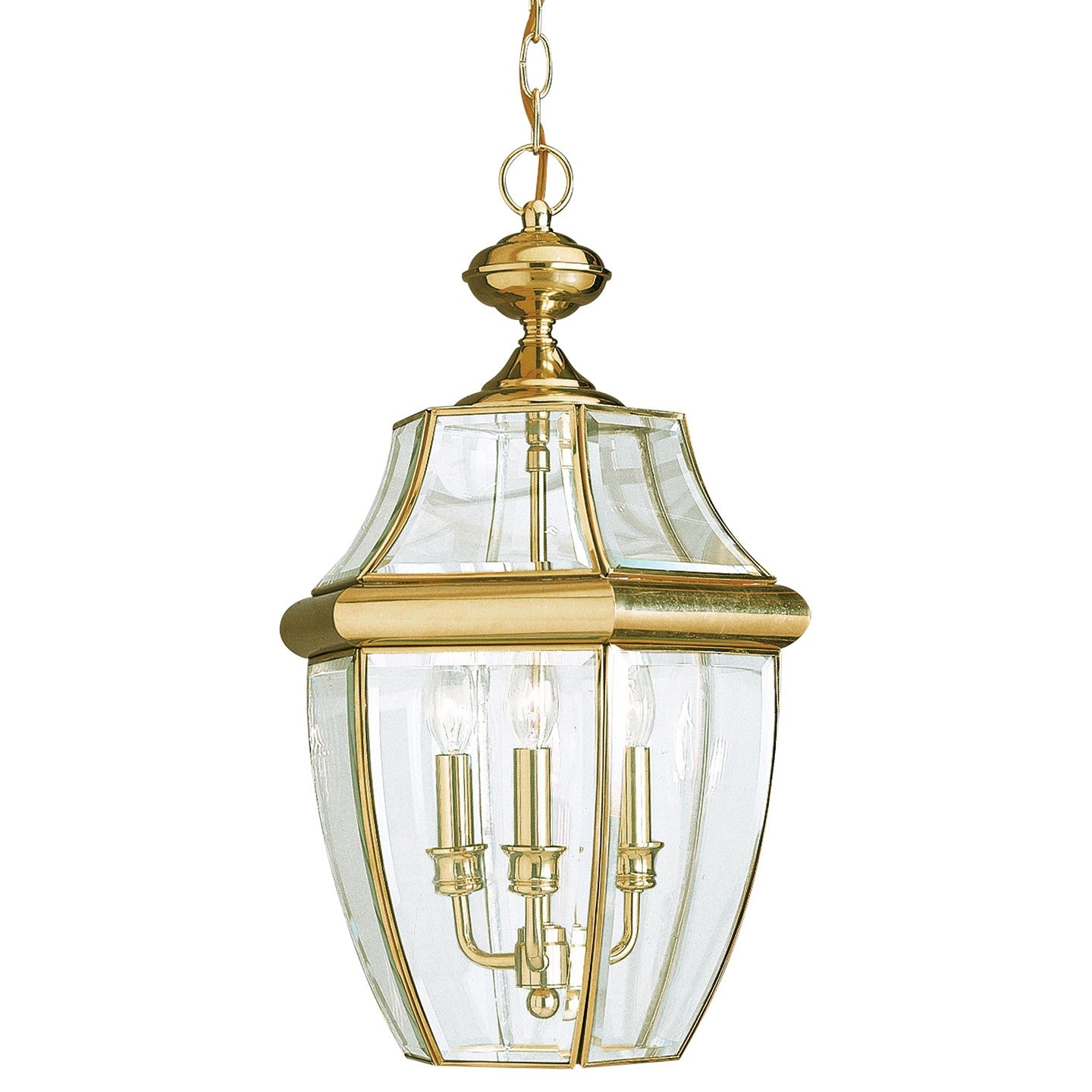Generation Lighting - 6039EN-02 - Three Light Outdoor Pendant - Lancaster - Polished Brass