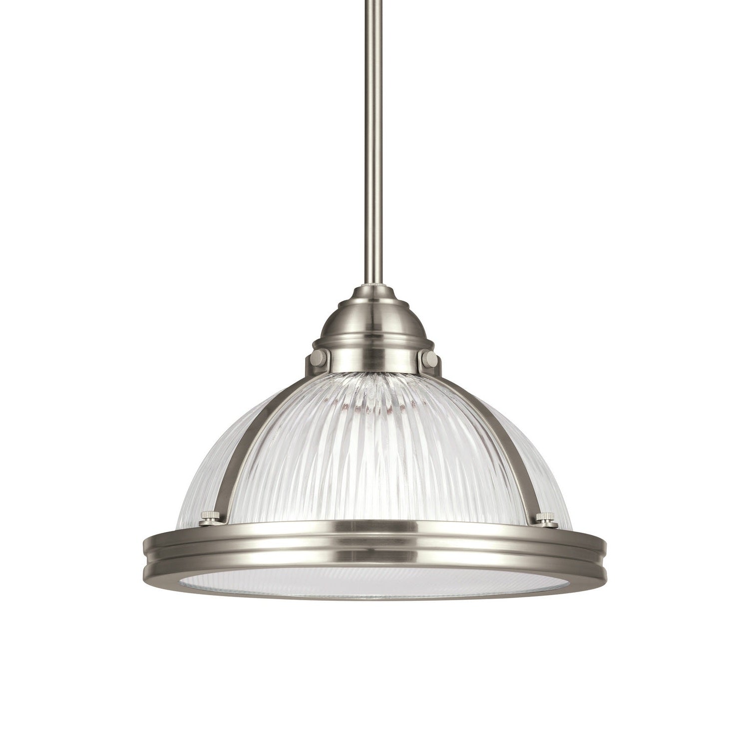 Generation Lighting - 65060EN3-962 - One Light Pendant - Pratt Street Prismatic - Brushed Nickel