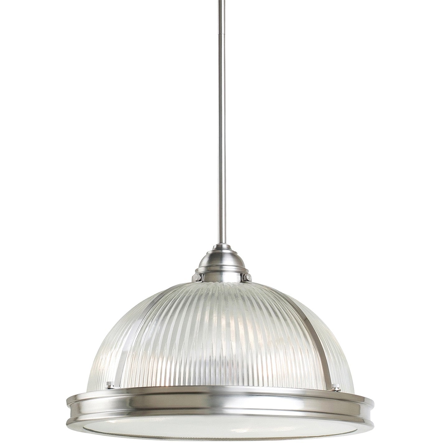 Generation Lighting - 65062EN3-962 - Three Light Pendant - Pratt Street Prismatic - Brushed Nickel