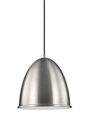 Generation Lighting - 6525401EN3-04 - One Light Pendant - Hudson Street - Satin Aluminum