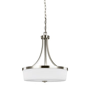 Generation Lighting - 6639103-962 - Three Light Pendant - Hettinger - Brushed Nickel