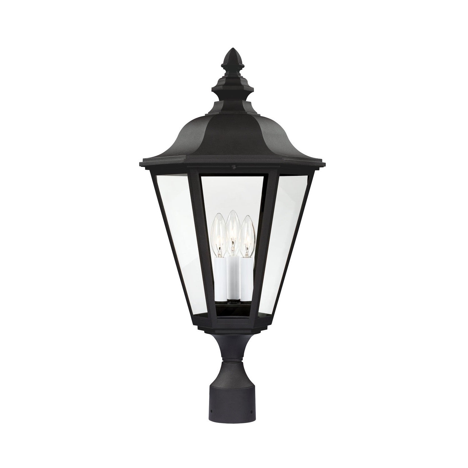 Generation Lighting - 8231EN-12 - Three Light Outdoor Post Lantern - Brentwood - Black