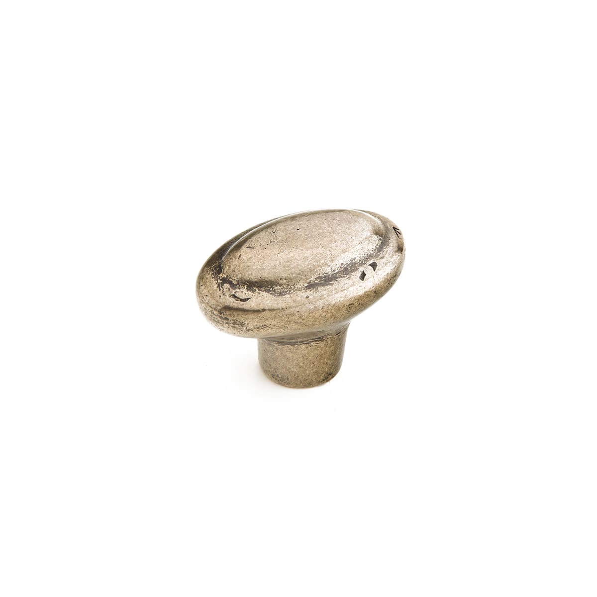 Mountain 1-7/8" Rustic Oval Egg Solid Bronze Cabinet Knob - Made in Italy