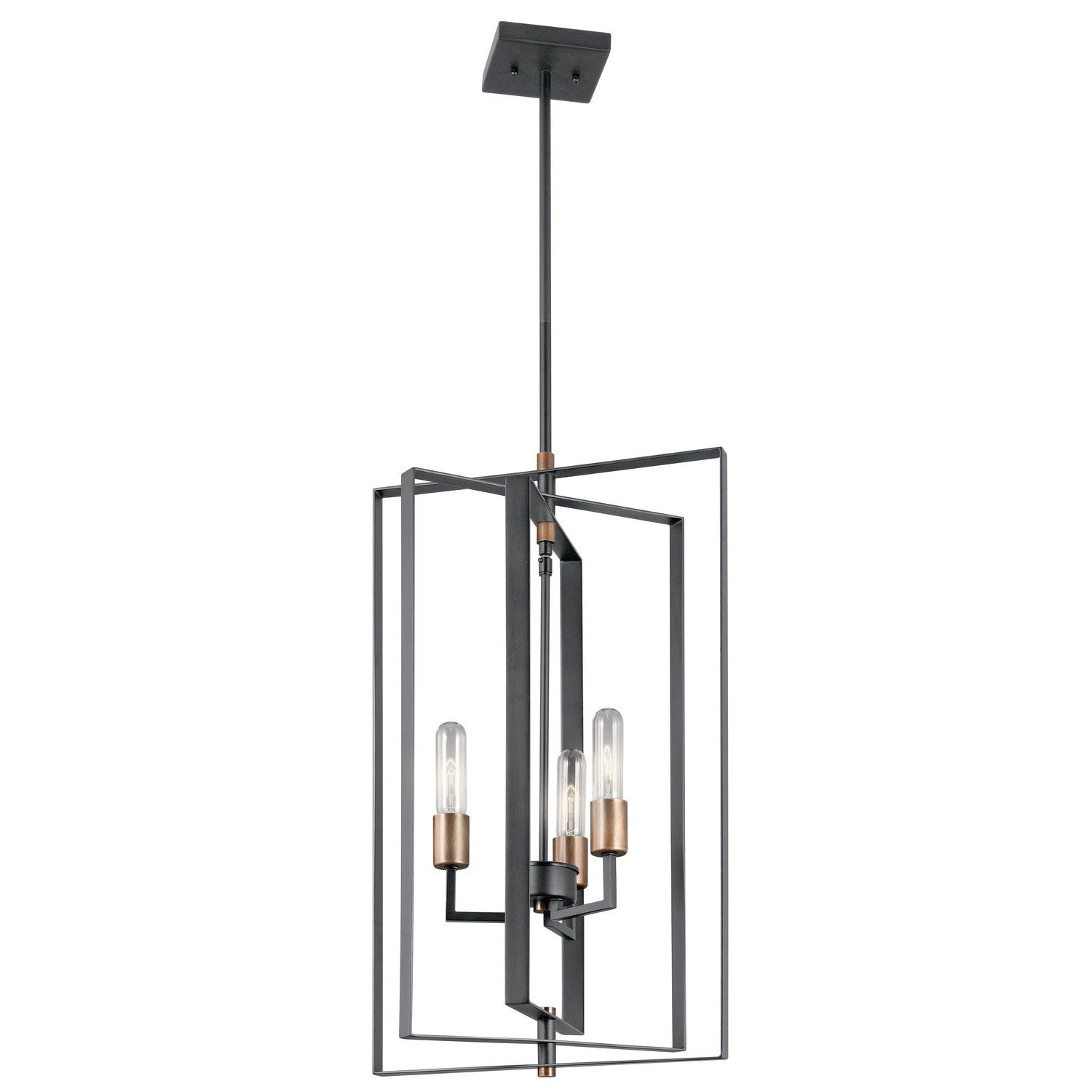 Kichler - 43983BK - Three Light Foyer Pendant - Taubert - Black