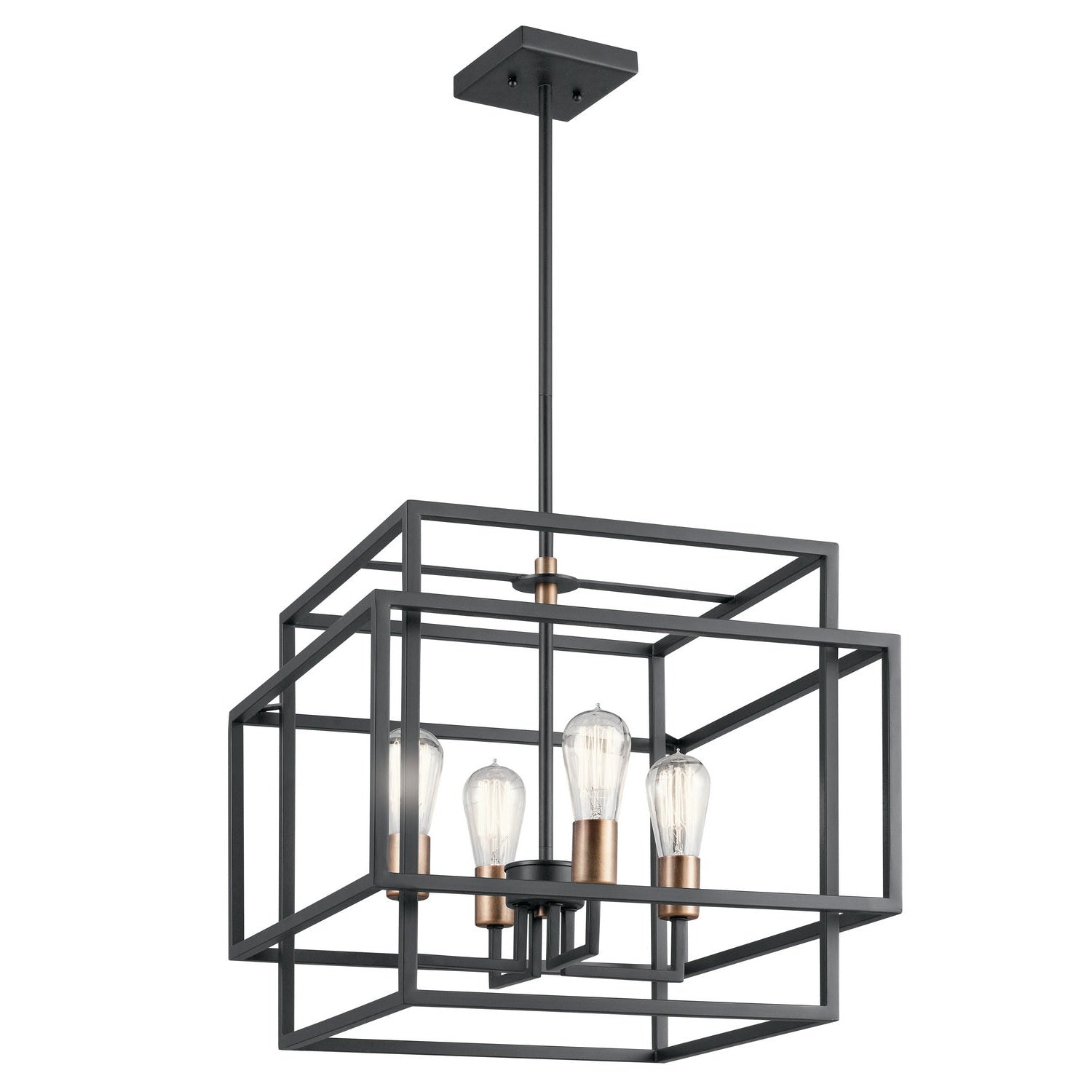 Kichler - 43984BK - Four Light Pendant - Taubert - Black