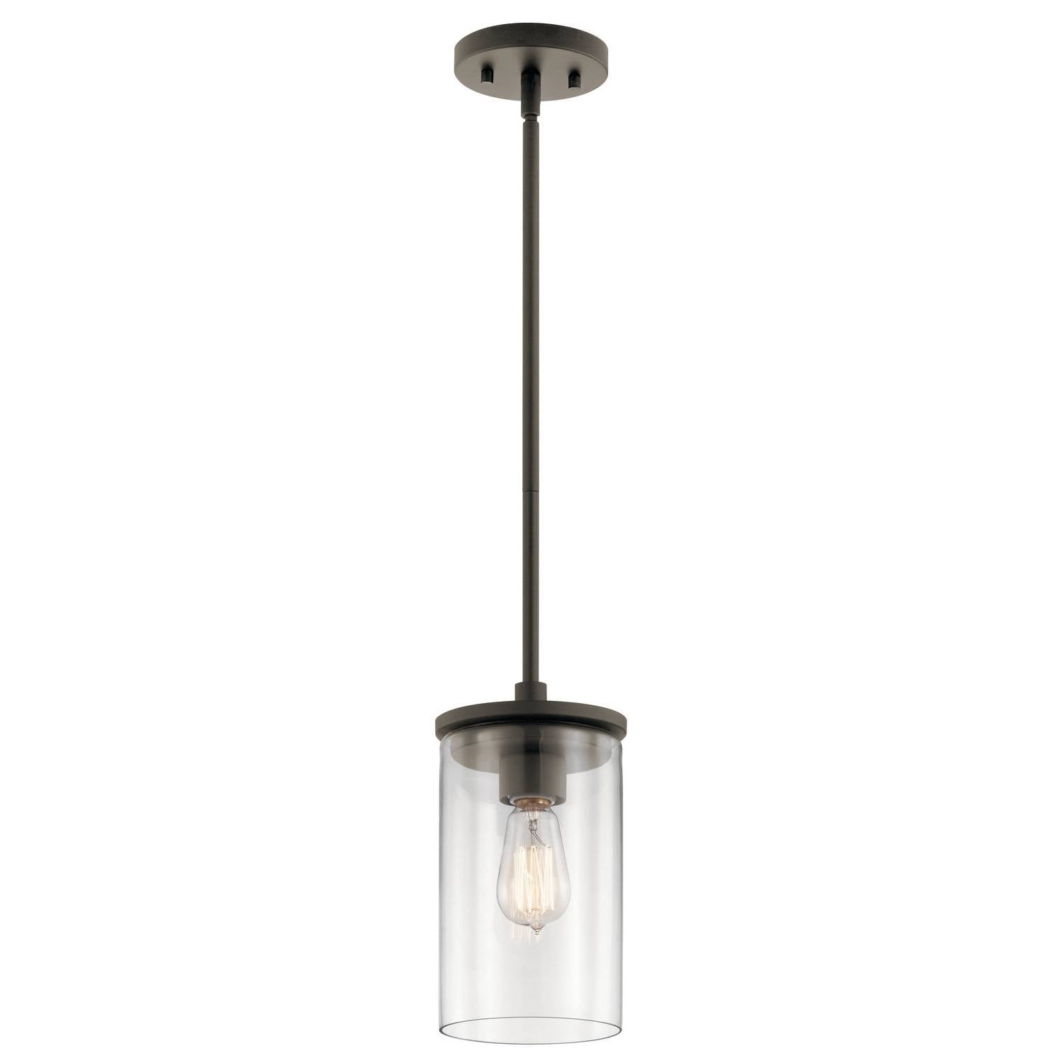 Kichler - 43996OZ - One Light Mini Pendant - Crosby - Olde Bronze