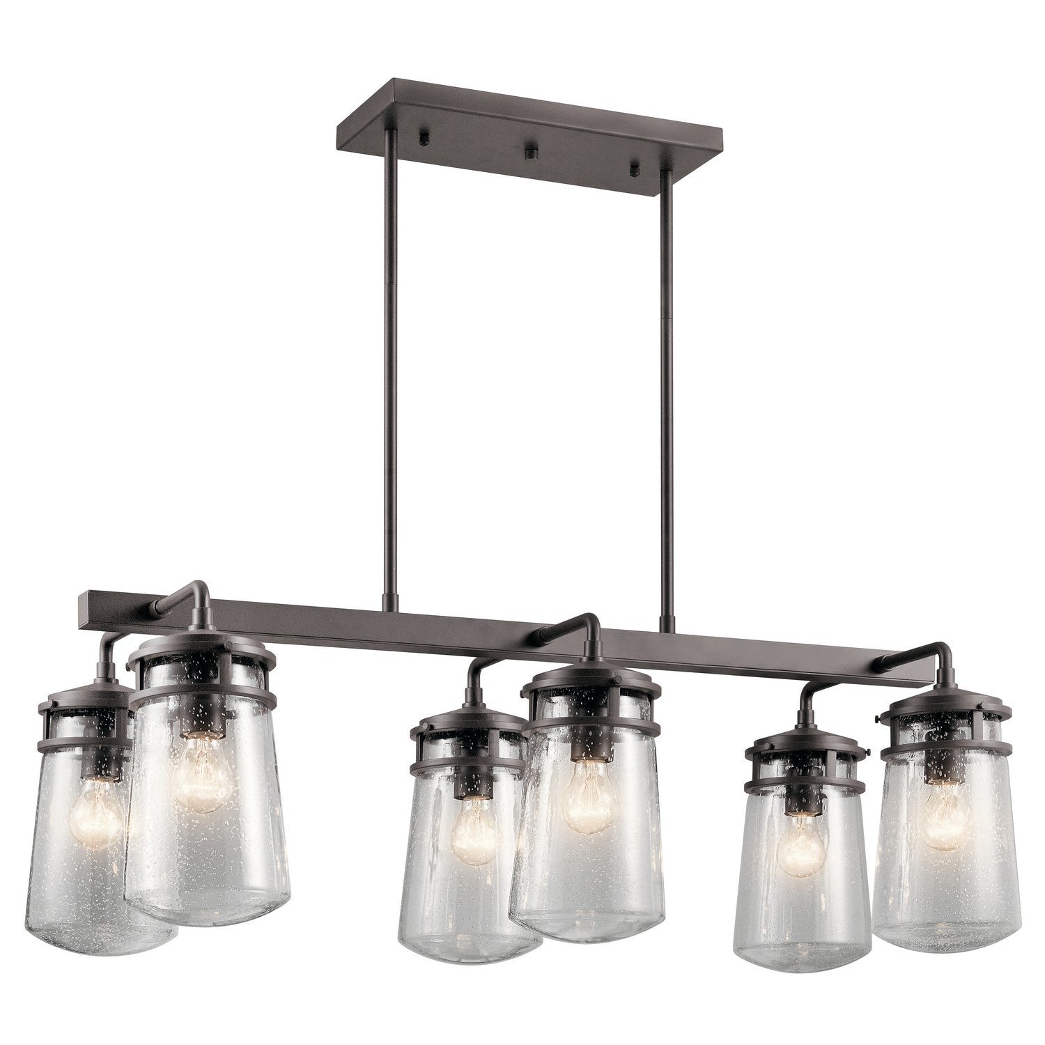 Kichler - 49835AZ - Six Light Outdoor Linear Chandelier - Lyndon - Architectural Bronze