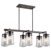 Kichler - 49835AZ - Six Light Outdoor Linear Chandelier - Lyndon - Architectural Bronze
