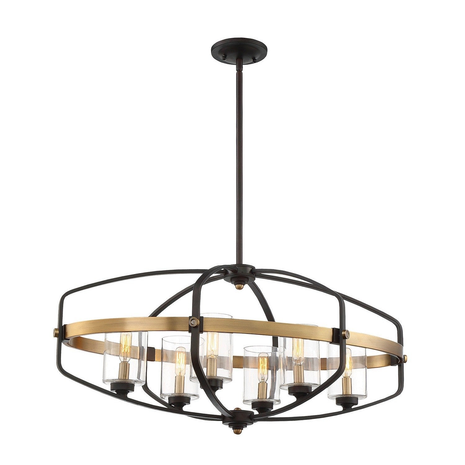 Savoy House - 1-8042-6-79 - Six Light Linear Chandelier - Kirkland - English Bronze and Warm Brass