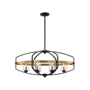 Savoy House - 1-8042-6-79 - Six Light Linear Chandelier - Kirkland - English Bronze and Warm Brass