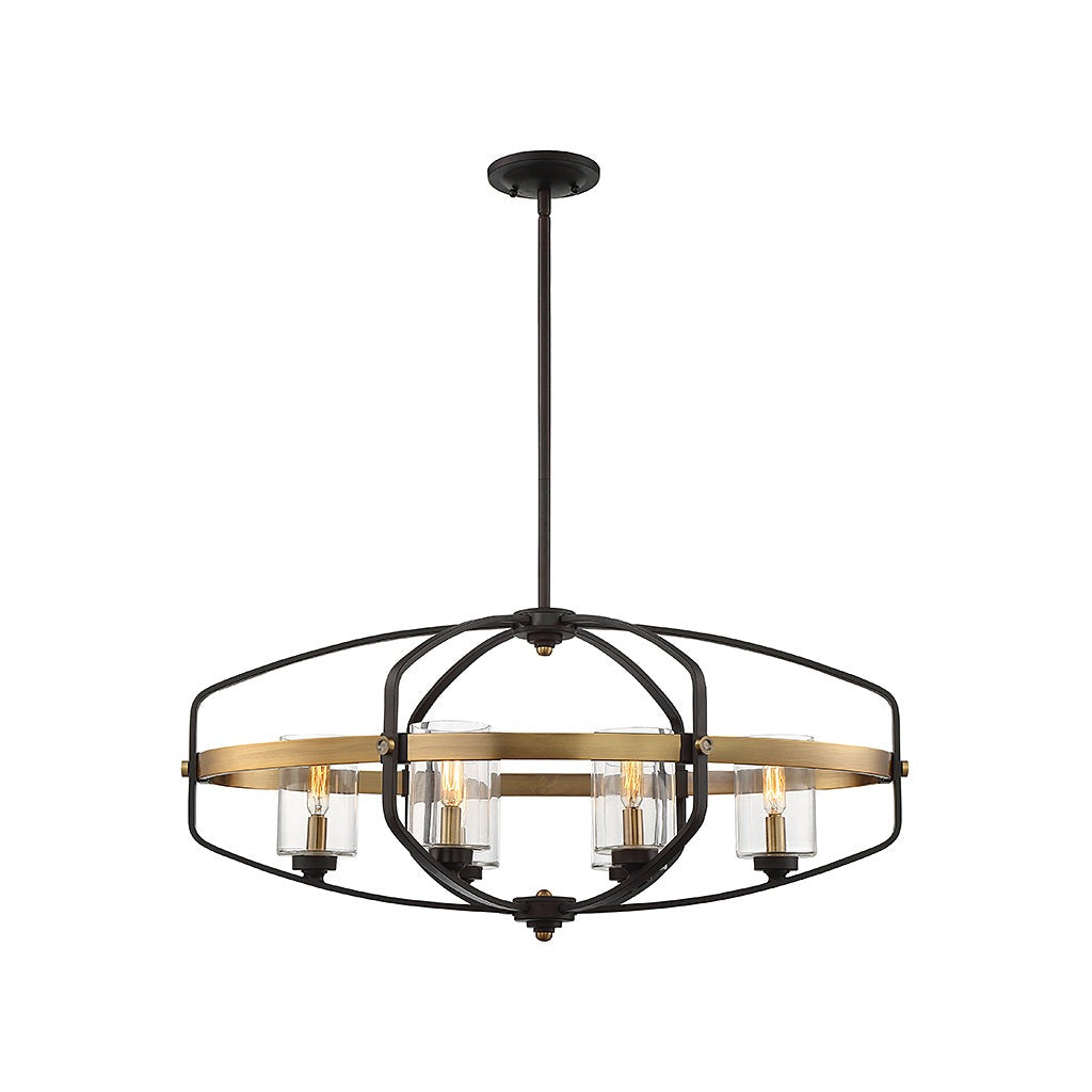 Savoy House - 1-8042-6-79 - Six Light Linear Chandelier - Kirkland - English Bronze and Warm Brass