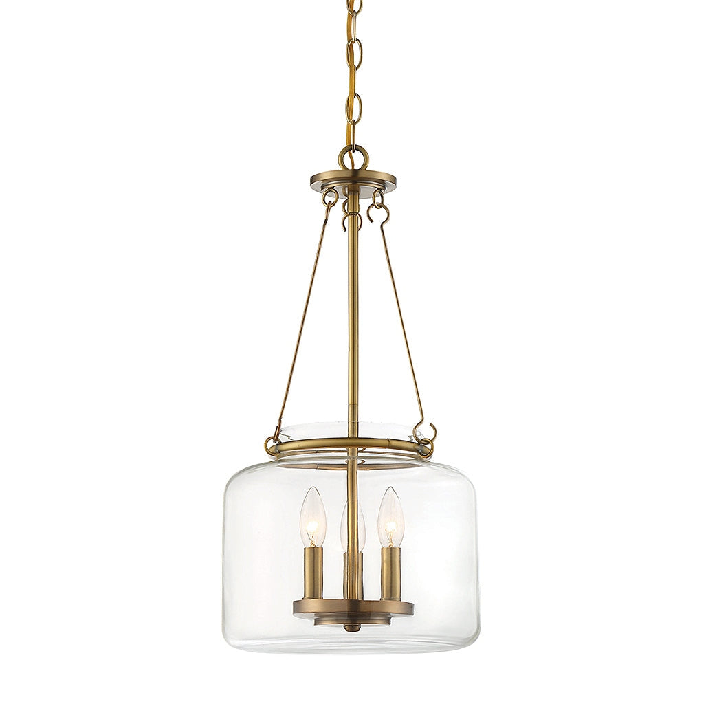 Savoy House - 7-9006-3-322 - Three Light Pendant - Akron - Warm Brass