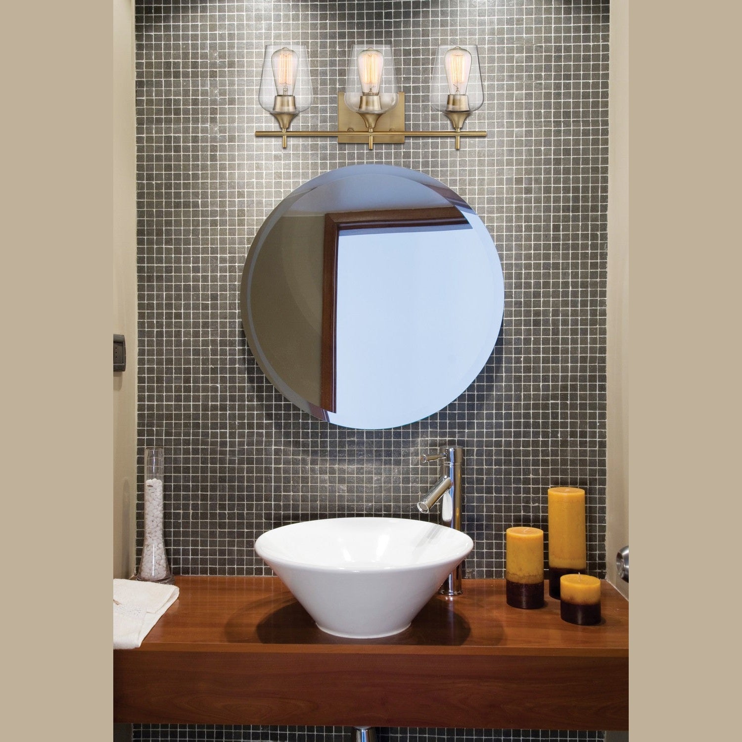 Savoy House - 8-4030-3-322 - Three Light Bath Bar - Octave - Warm Brass