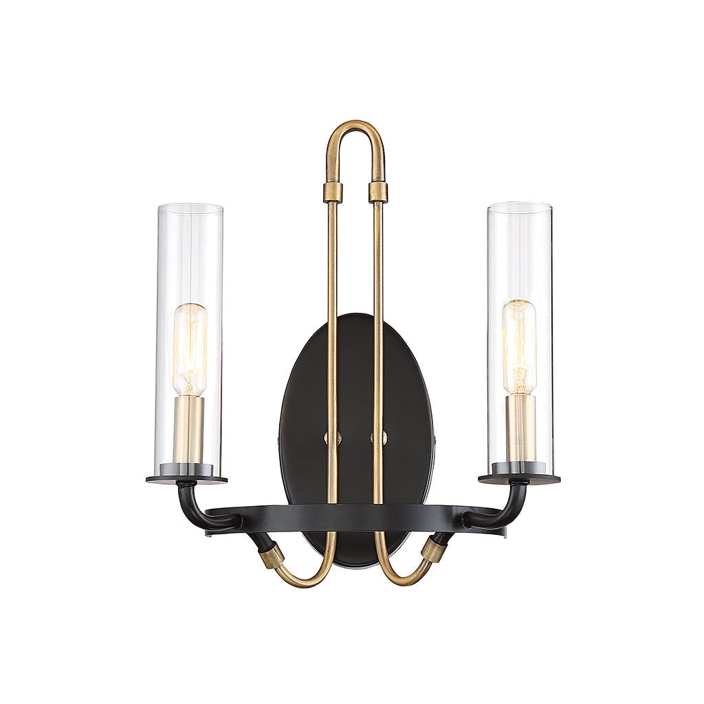 Savoy House - 9-8073-2-51 - Two Light Wall Sconce - Kearney - Vintage Black with Warm Brass