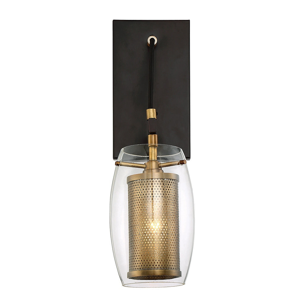 Savoy House - 9-9065-1-95 - One Light Wall Sconce - Dunbar - Warm Brass with Bronze