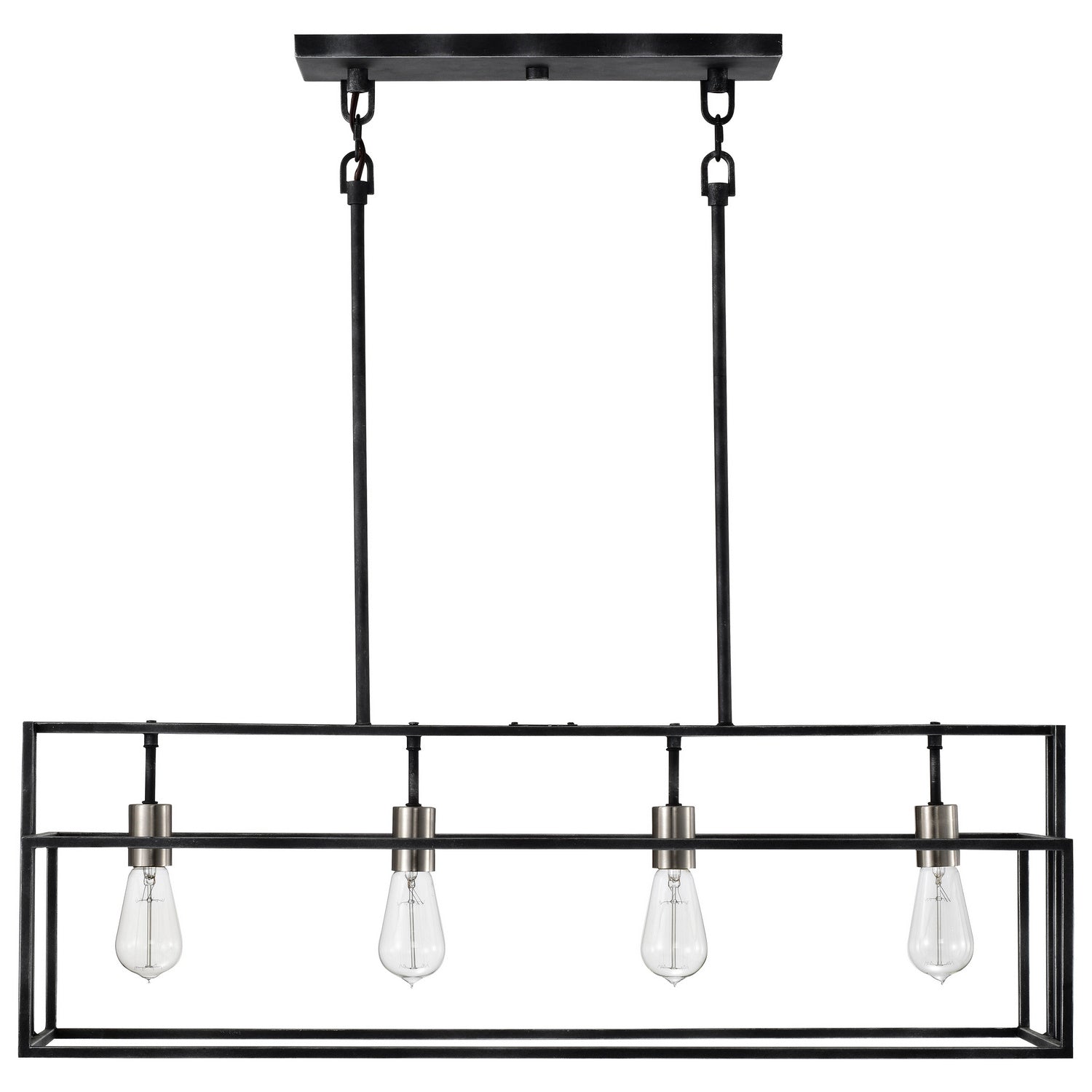 Nuvo Lighting - 60-5859 - Four Light Island Pendant - Lake - Iron Black / Brushed Nickel