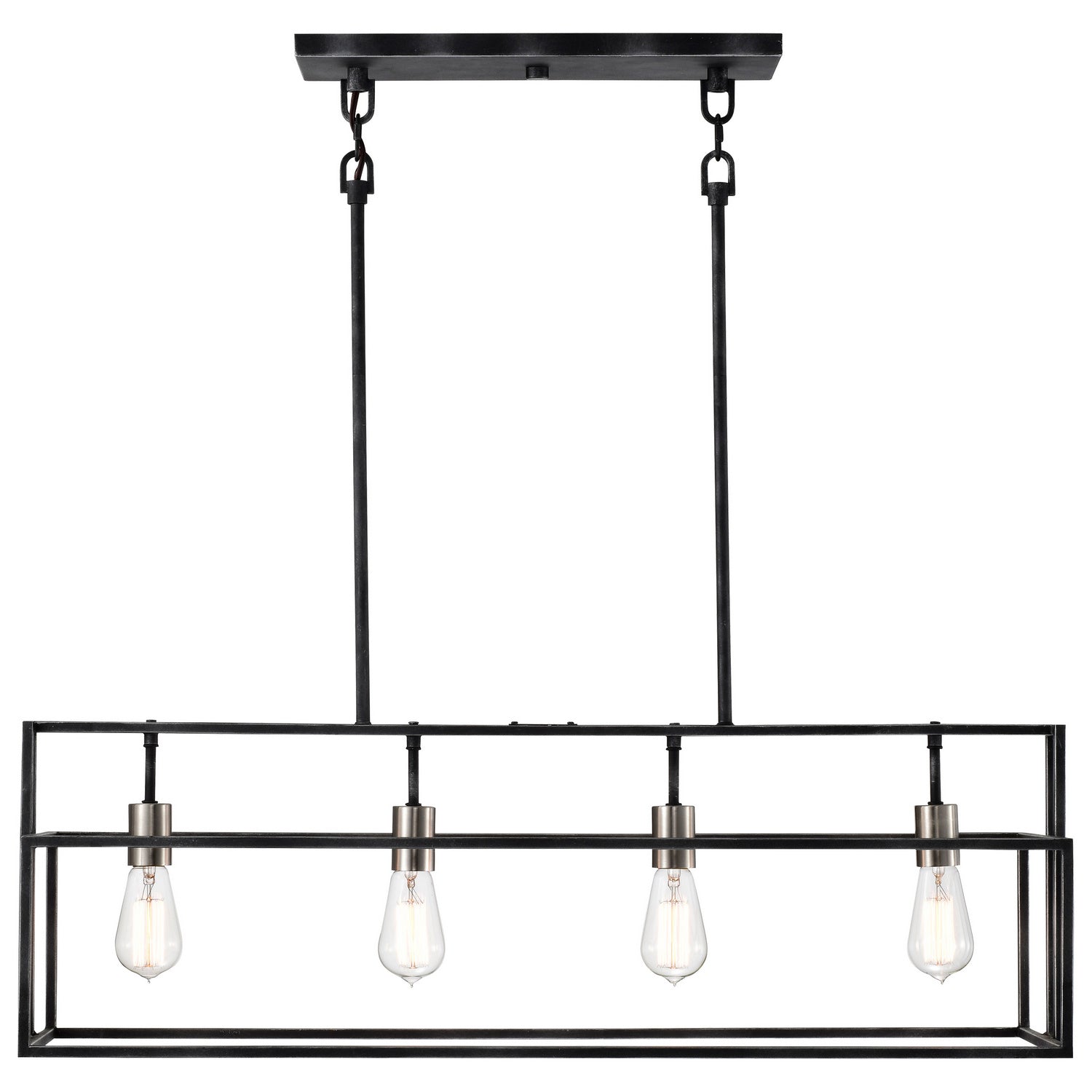 Nuvo Lighting - 60-5859 - Four Light Island Pendant - Lake - Iron Black / Brushed Nickel