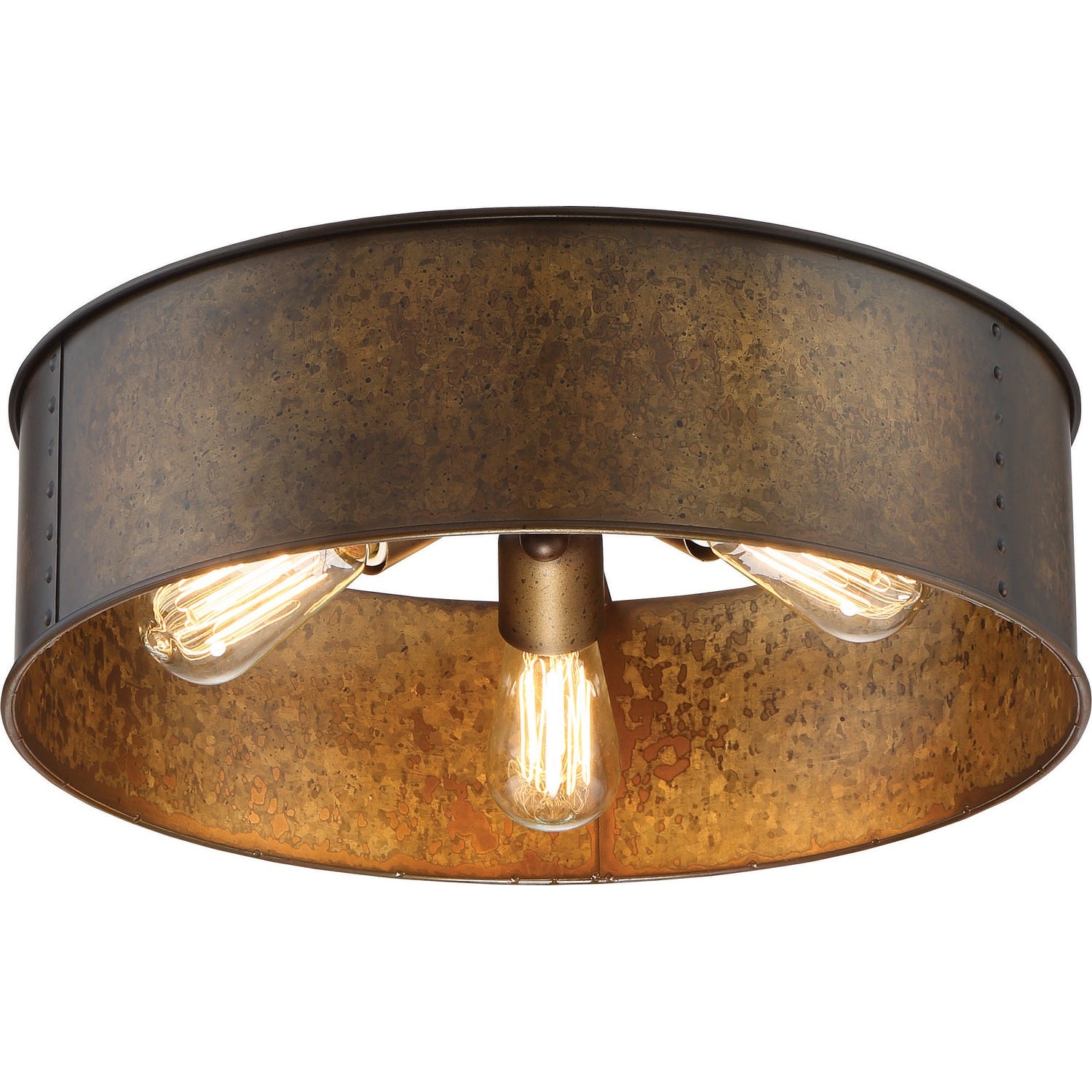 Nuvo Lighting - 60-5893 - Three Light Flush Mount - Kettle - Weathered Brass
