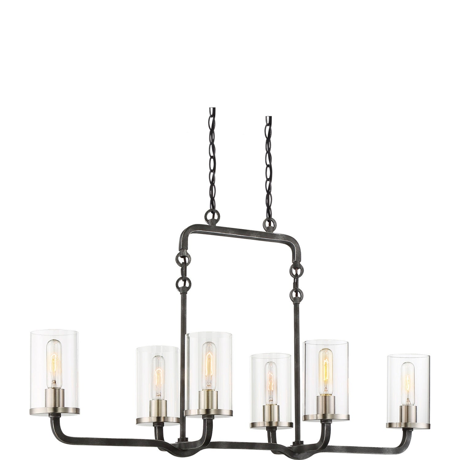 Nuvo Lighting - 60-6124 - Six Light Island Pendant - Sherwood - Iron Black / Brushed Nickel