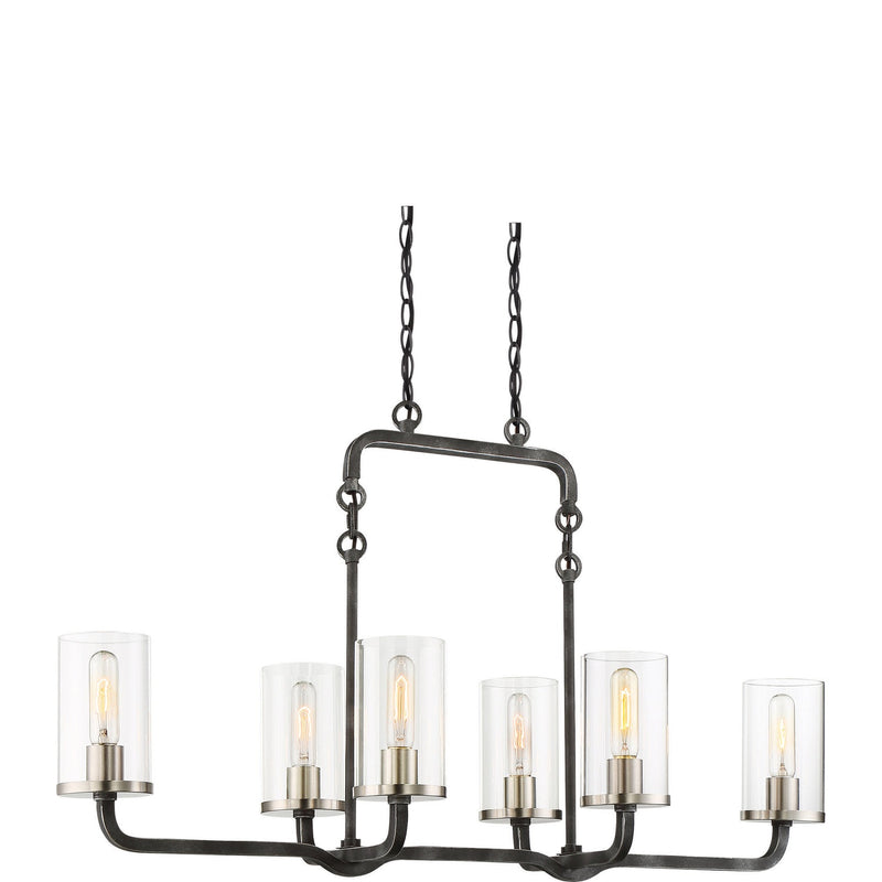 Nuvo Lighting - 60-6124 - Six Light Island Pendant - Sherwood - Iron Black / Brushed Nickel