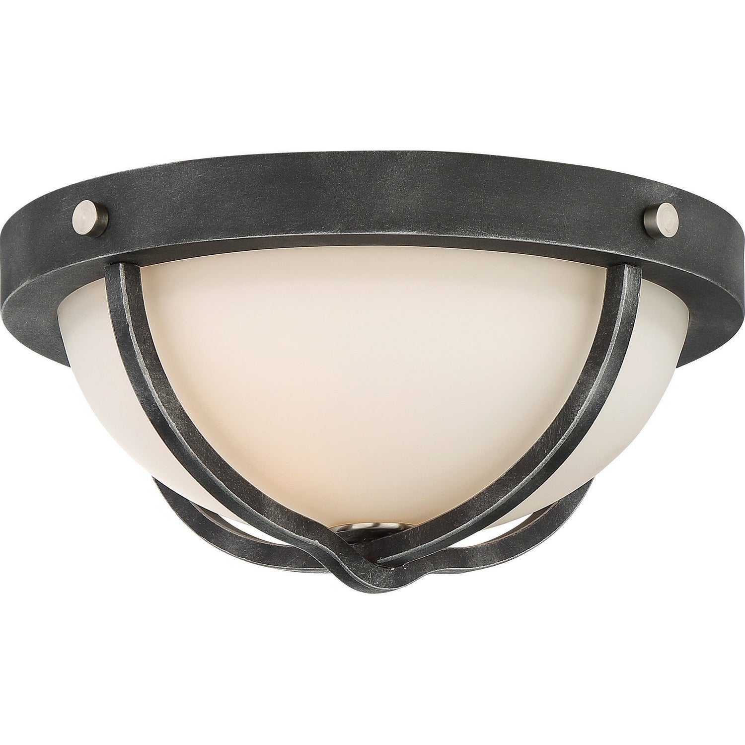 Nuvo Lighting - 60-6126 - Two Light Flush Mount - Sherwood - Iron Black / Brushed Nickel