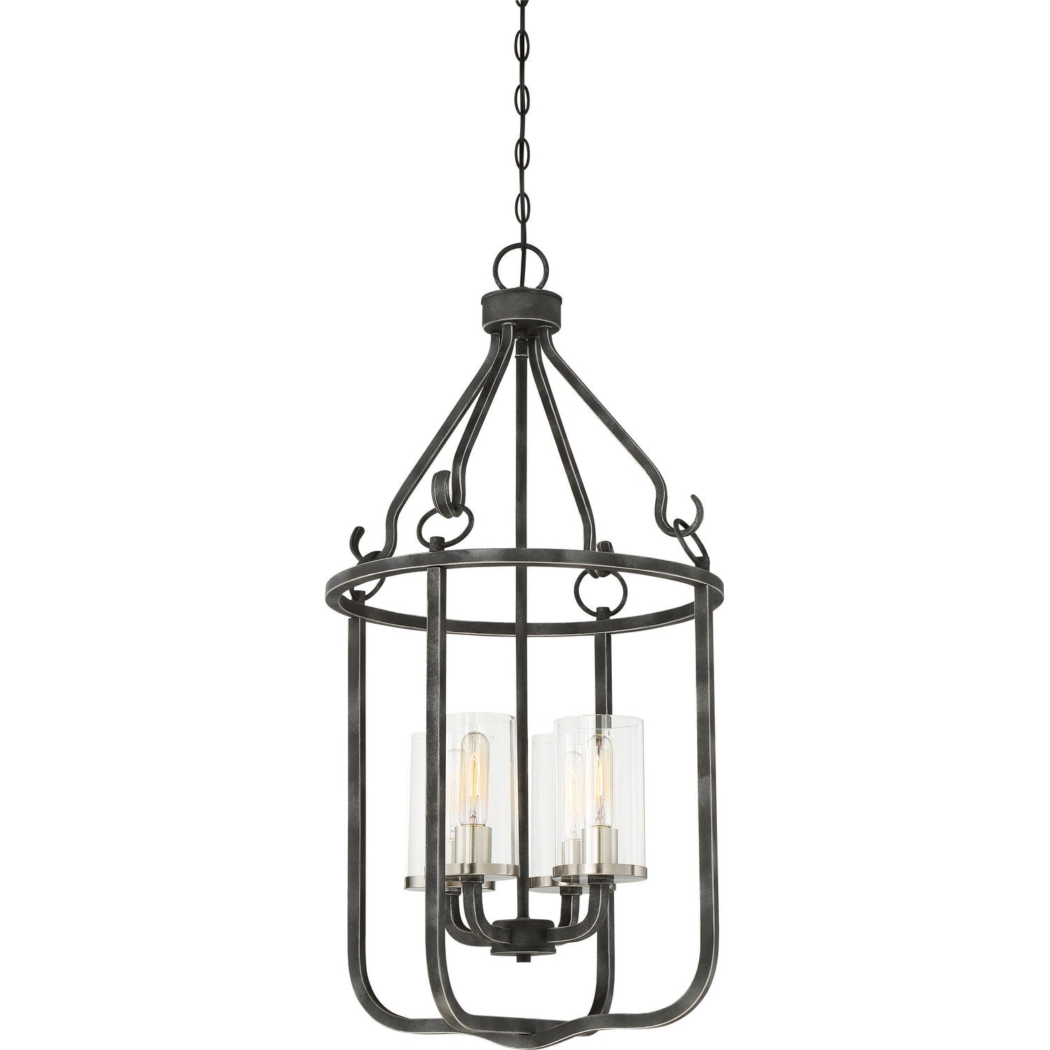 Nuvo Lighting - 60-6127 - Four Light Pendant - Sherwood - Iron Black / Brushed Nickel