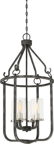 Nuvo Lighting - 60-6127 - Four Light Pendant - Sherwood - Iron Black / Brushed Nickel