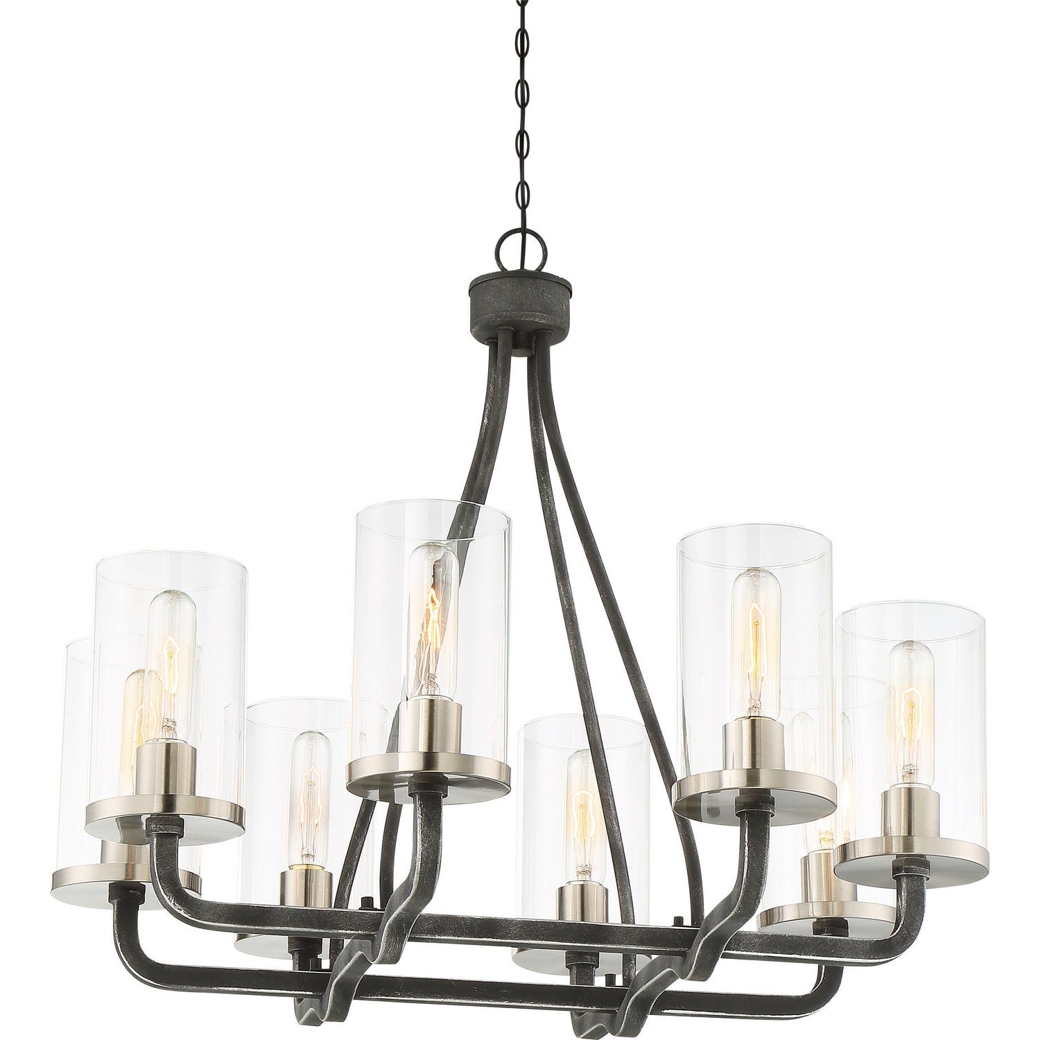 Nuvo Lighting - 60-6128 - Eight Light Chandelier - Sherwood - Iron Black / Brushed Nickel