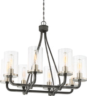 Nuvo Lighting - 60-6128 - Eight Light Chandelier - Sherwood - Iron Black / Brushed Nickel