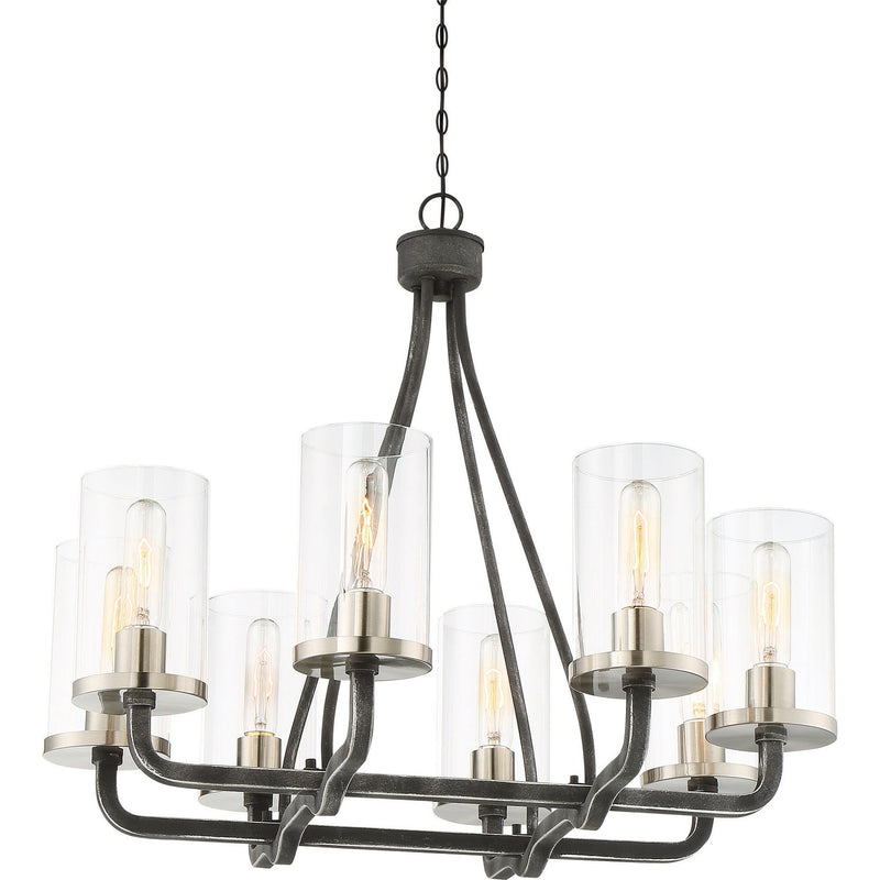 Nuvo Lighting - 60-6128 - Eight Light Chandelier - Sherwood - Iron Black / Brushed Nickel