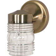 Nuvo Lighting - SF77-995 - One Light Outdoor Wall Lantern - Antique Brass / Clear Ribbed